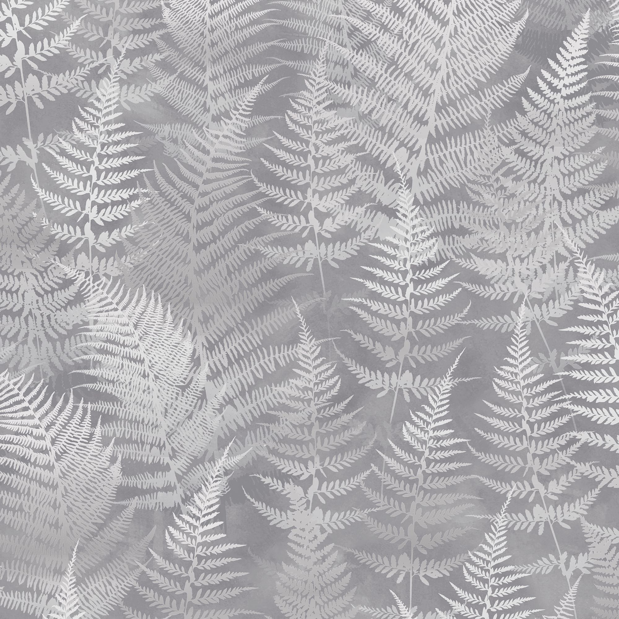 Clarissa Hulse Woodland Fern Pewter Smooth Wallpaper