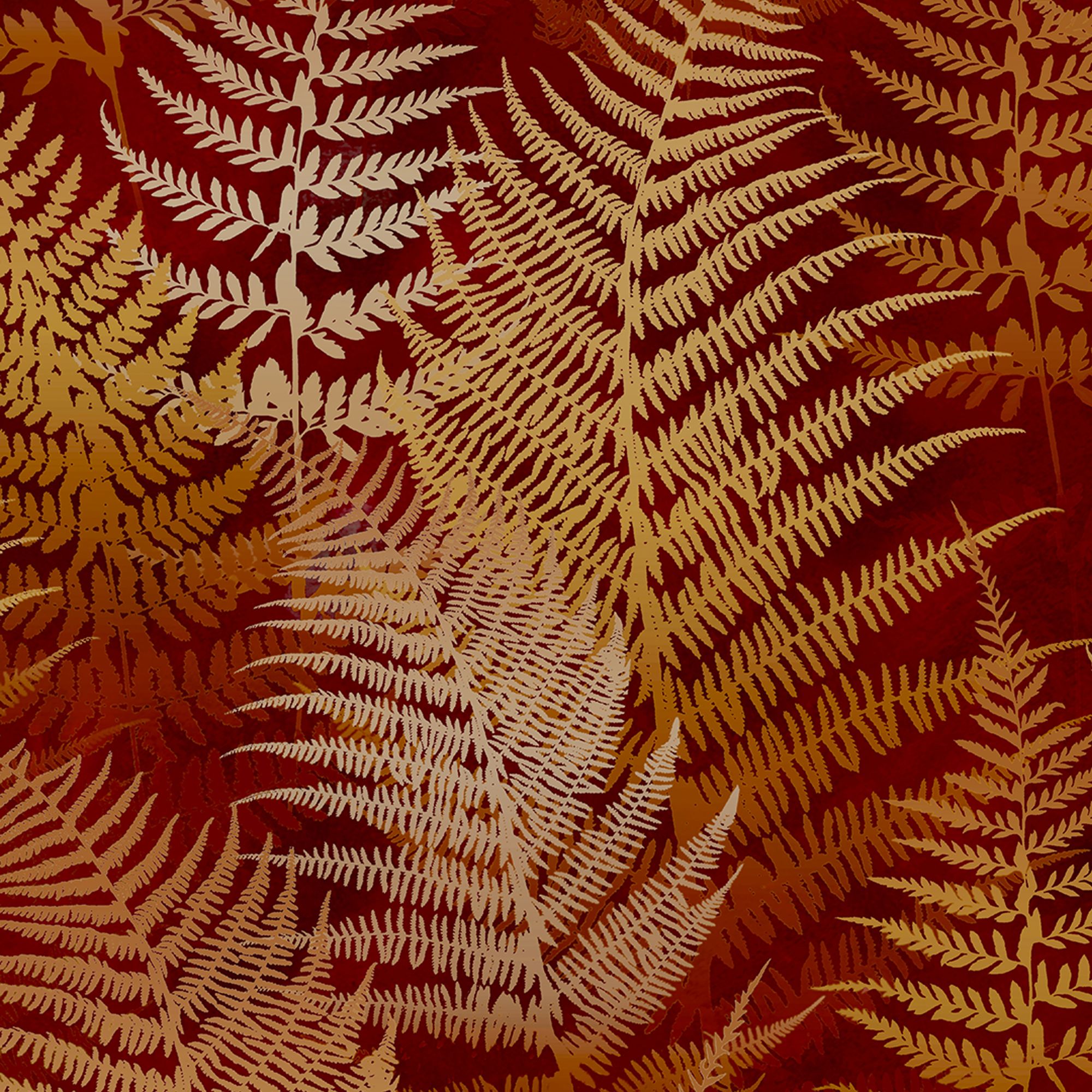 Clarissa Hulse Woodland Fern Rust Orange Smooth Wallpaper
