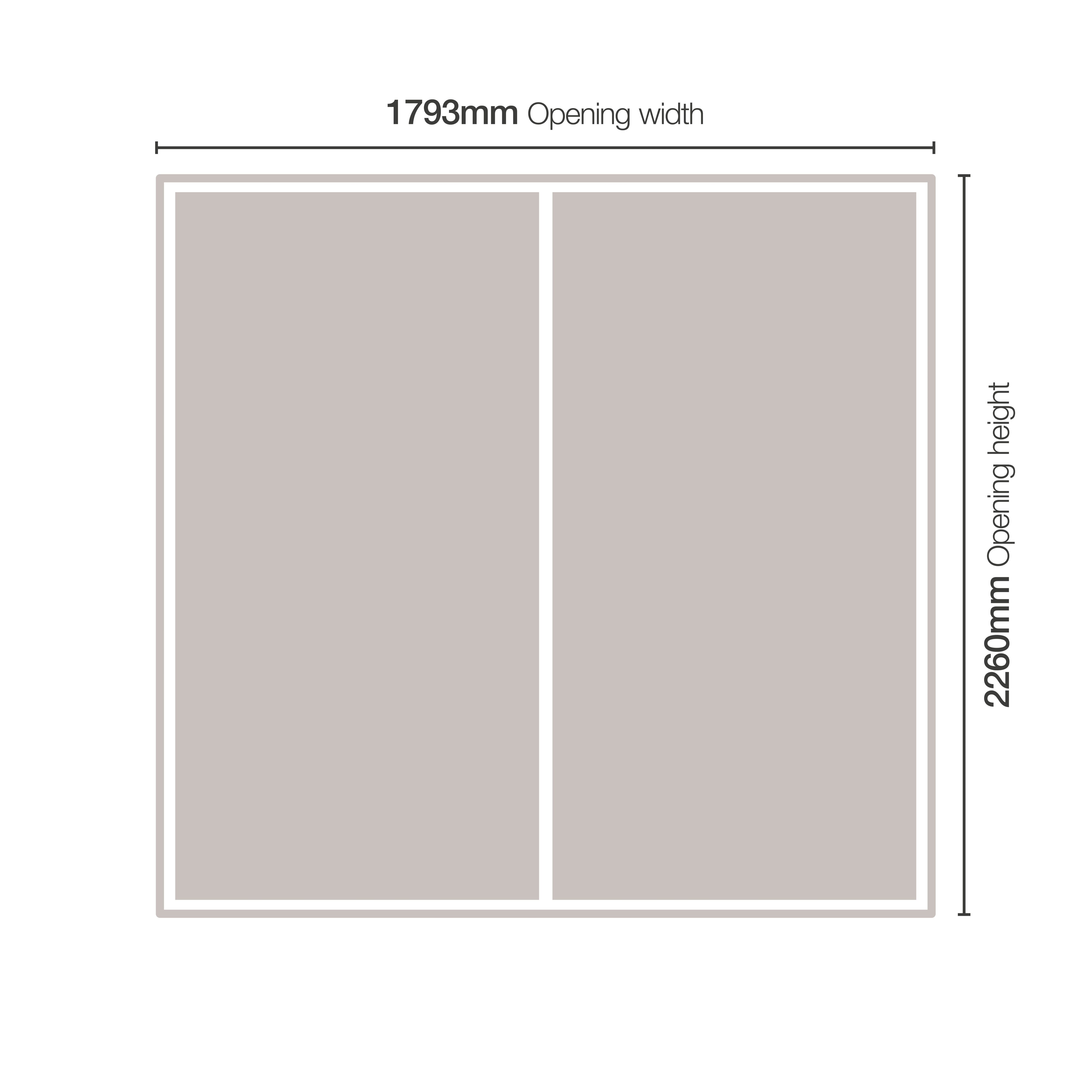 Classic Mirrored Silver effect 2 door Sliding Wardrobe Door kit (H)2260mm (W)1793mm