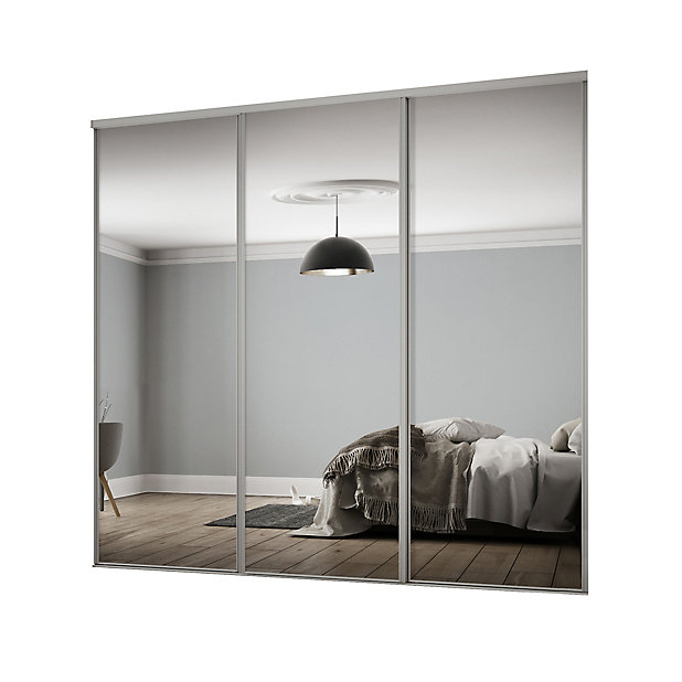 Classic Mirrored Silver Effect 3 Door, How Much Are Sliding Mirror Wardrobe Doors