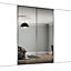Classic Panelled Mirrored Graphite 2 door Sliding Wardrobe Door kit (H)2260mm (W)1489mm