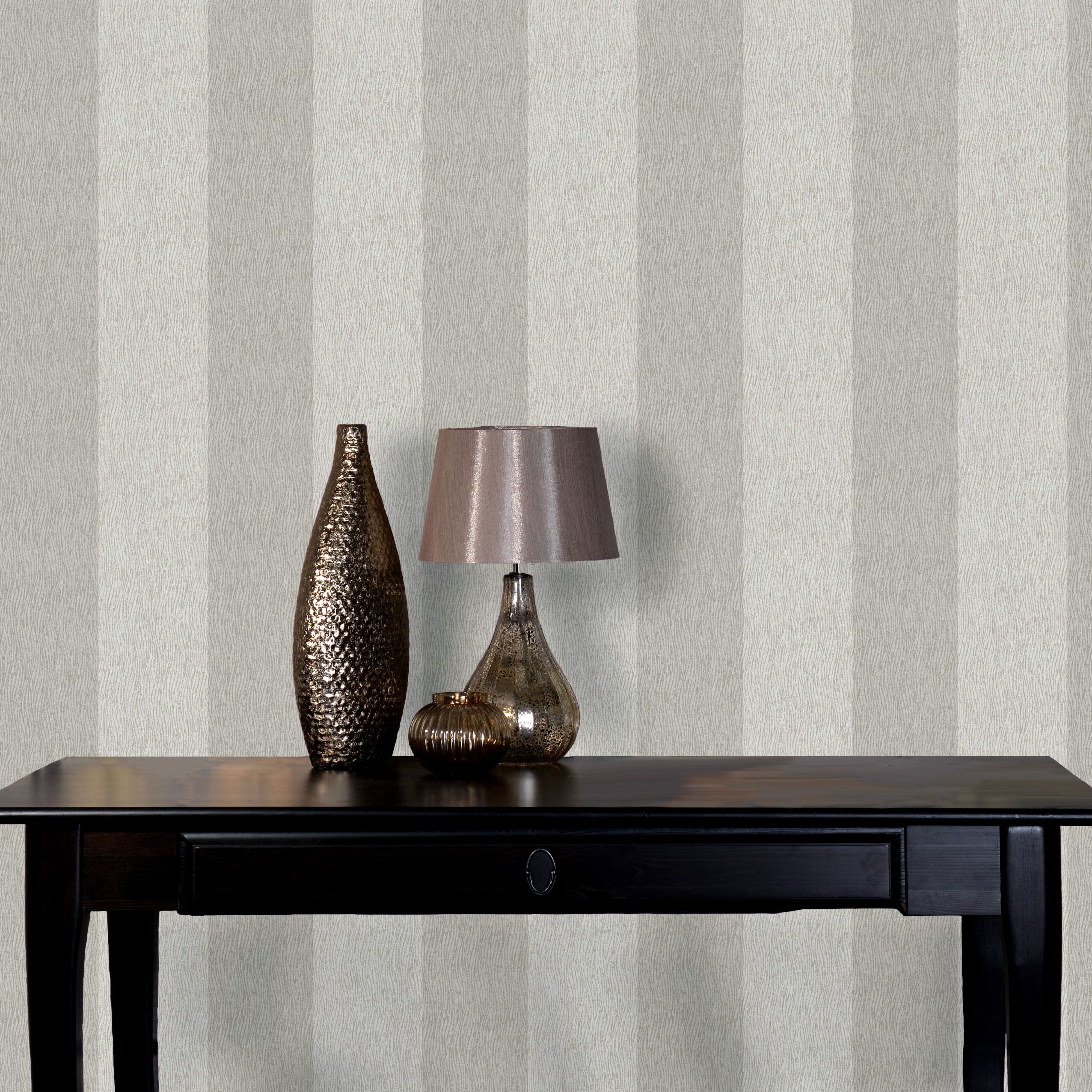 Claydon Grey Striped Textured Wallpaper