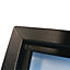Clear Black Glass & steel Window, (H)1050mm (W)570mm