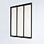 Clear Black Glass & steel Window, (H)1050mm (W)830mm