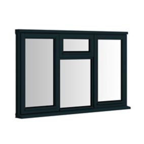 Clear Double glazed Anthracite grey Timber Window, (H)895mm (W)1765mm