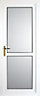 Clear Double glazed Mid bar White Back door & frame, (H)2055mm (W)840mm