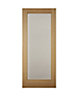 Clear Double glazed Panelled White oak veneer External Front door & frame, (H)2032mm (W)813mm