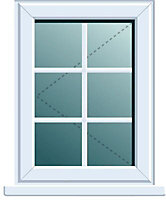 Clear Double glazed White uPVC Left-handed Window, (H)1120mm (W)620mm