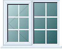 Clear Double glazed White uPVC Left-handed Window, (H)970mm (W)1190mm