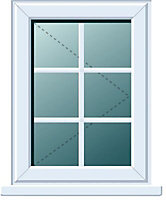 Clear Double glazed White uPVC Right-handed Window, (H)1120mm (W)620mm
