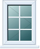 Clear Double glazed White uPVC Right-handed Window, (H)820mm (W)620mm