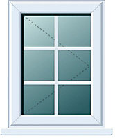 Clear Double glazed White uPVC Right-handed Window, (H)970mm (W)620mm