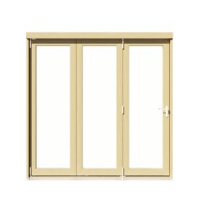Clear Glazed Softwood Clear pine veneer External 3 Sliding Bi-fold Patio door, (H)2090mm (W)2090mm