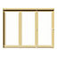 Clear Glazed Softwood Clear pine veneer External 3 Sliding Bi-fold Patio door, (H)2090mm (W)2690mm