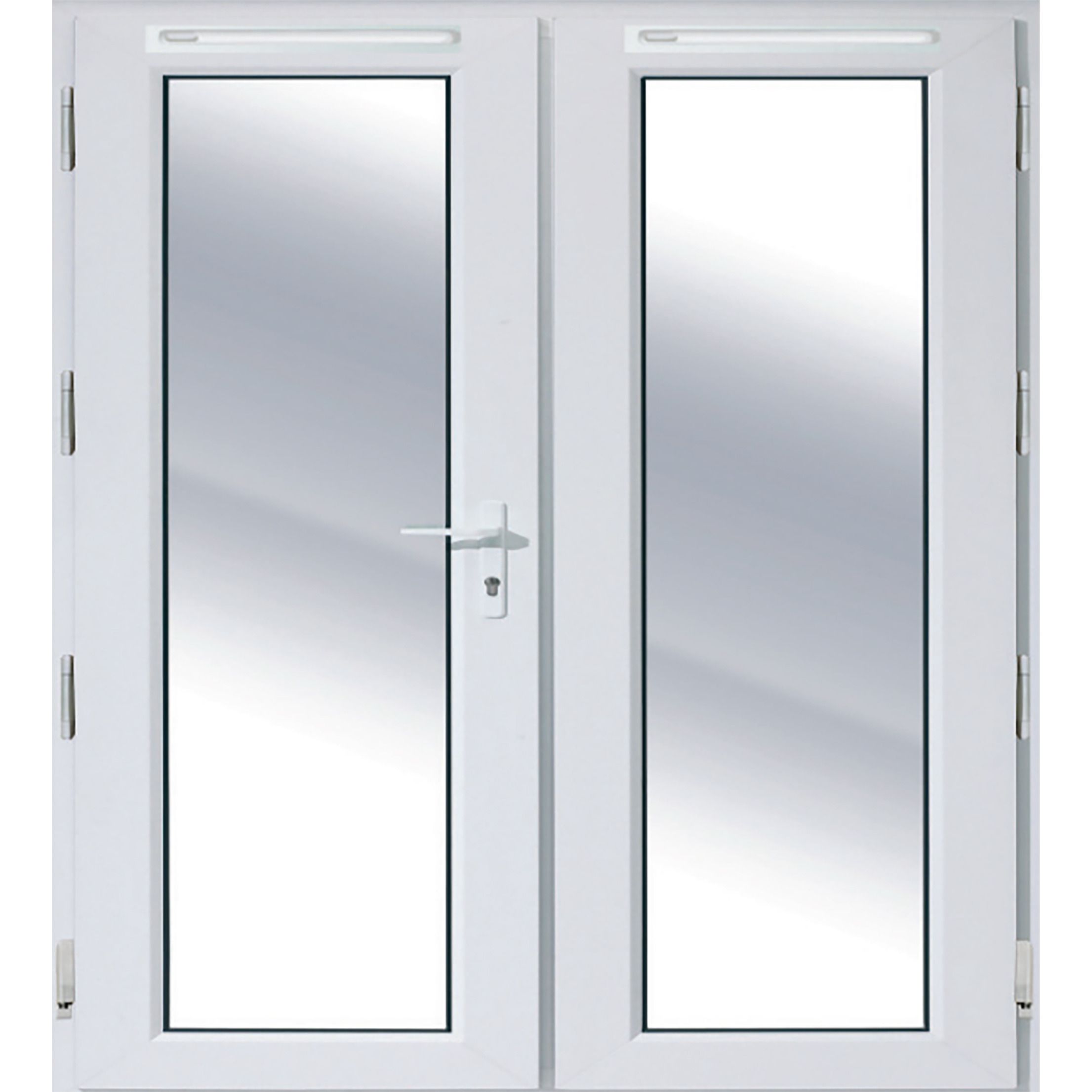 Clear Glazed White uPVC External French Door set, (H)2090mm (W)1190mm