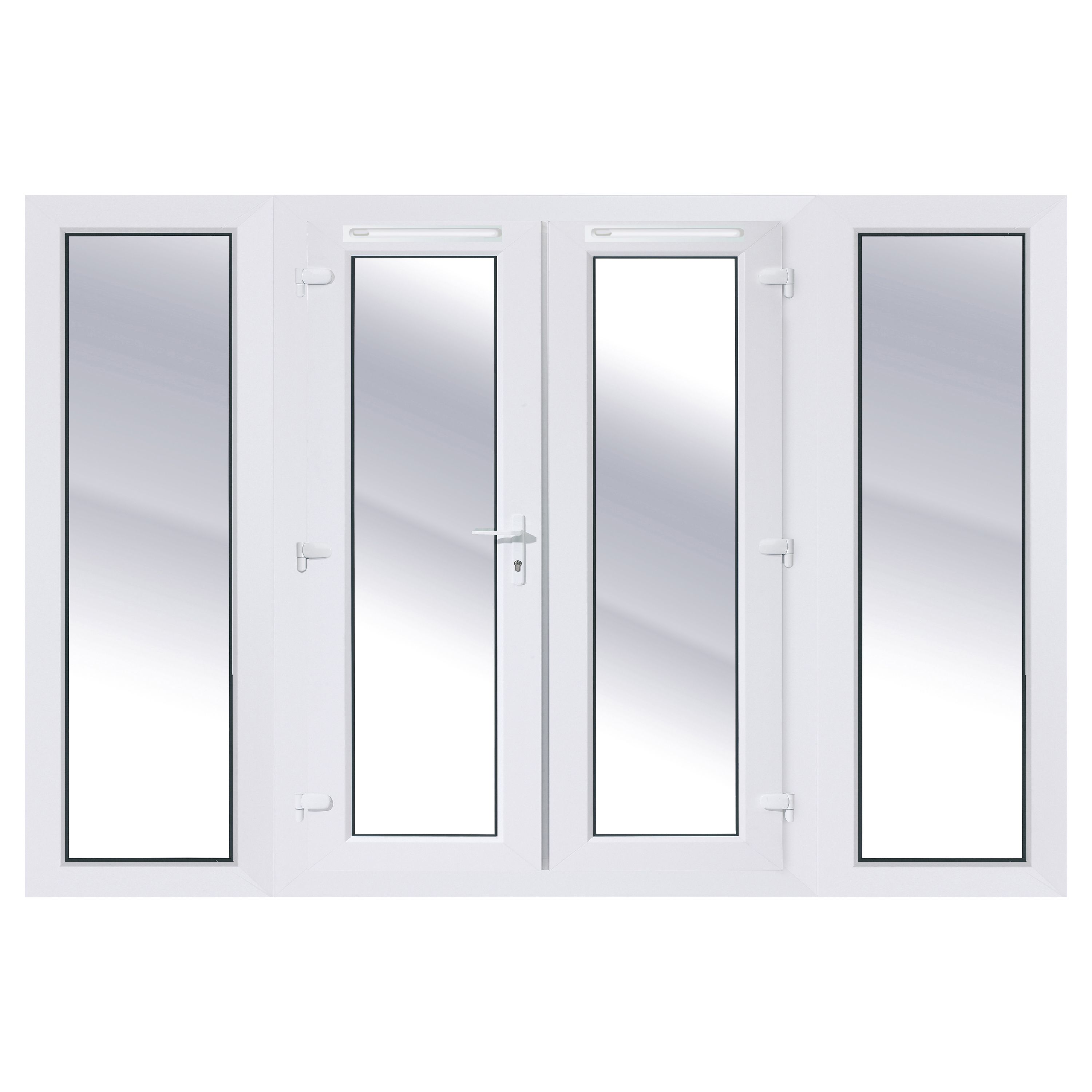 Clear Glazed White uPVC External French Door set, (H)2090mm (W)2690mm ...