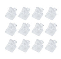 Clear Nickel-plated Plastic Shelf support (L)14mm, Pack of 12