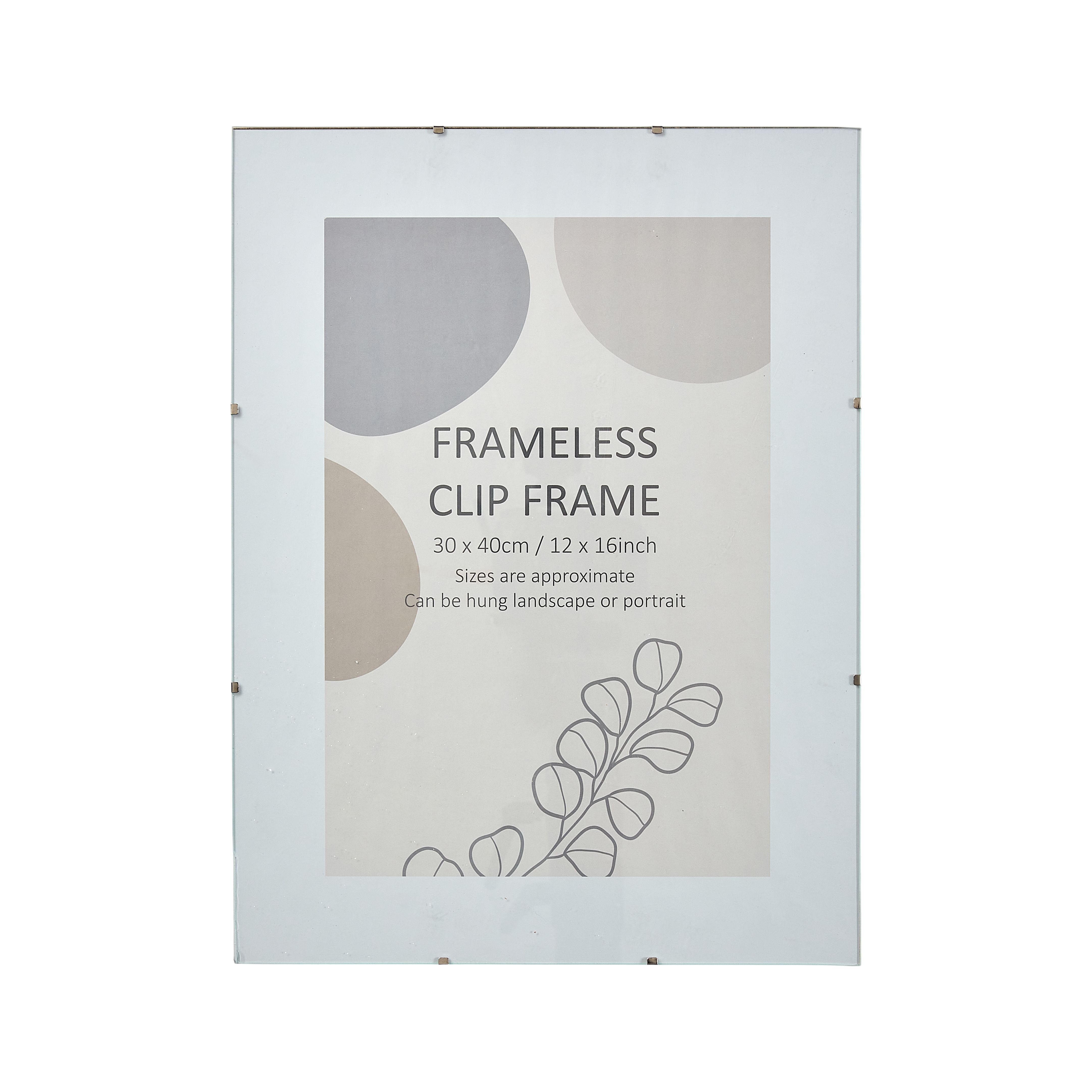 Clear Non-framed Clip picture frame (H)40.5cm x (W)30.5cm