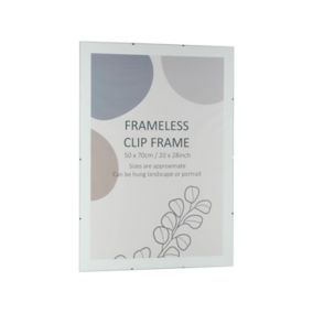 Clear Non-framed Clip picture frame (H)70.5cm x (W)50.5cm