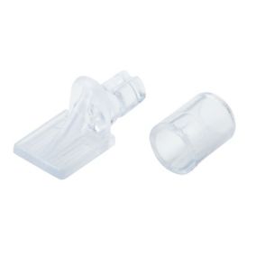 Clear Plastic Shelf support (L)26mm, Pack of 12