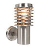 Clipper Stainless steel effect Mains-powered Outdoor Wall light