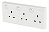 Clipsal 13A White Twin to triple converter socket