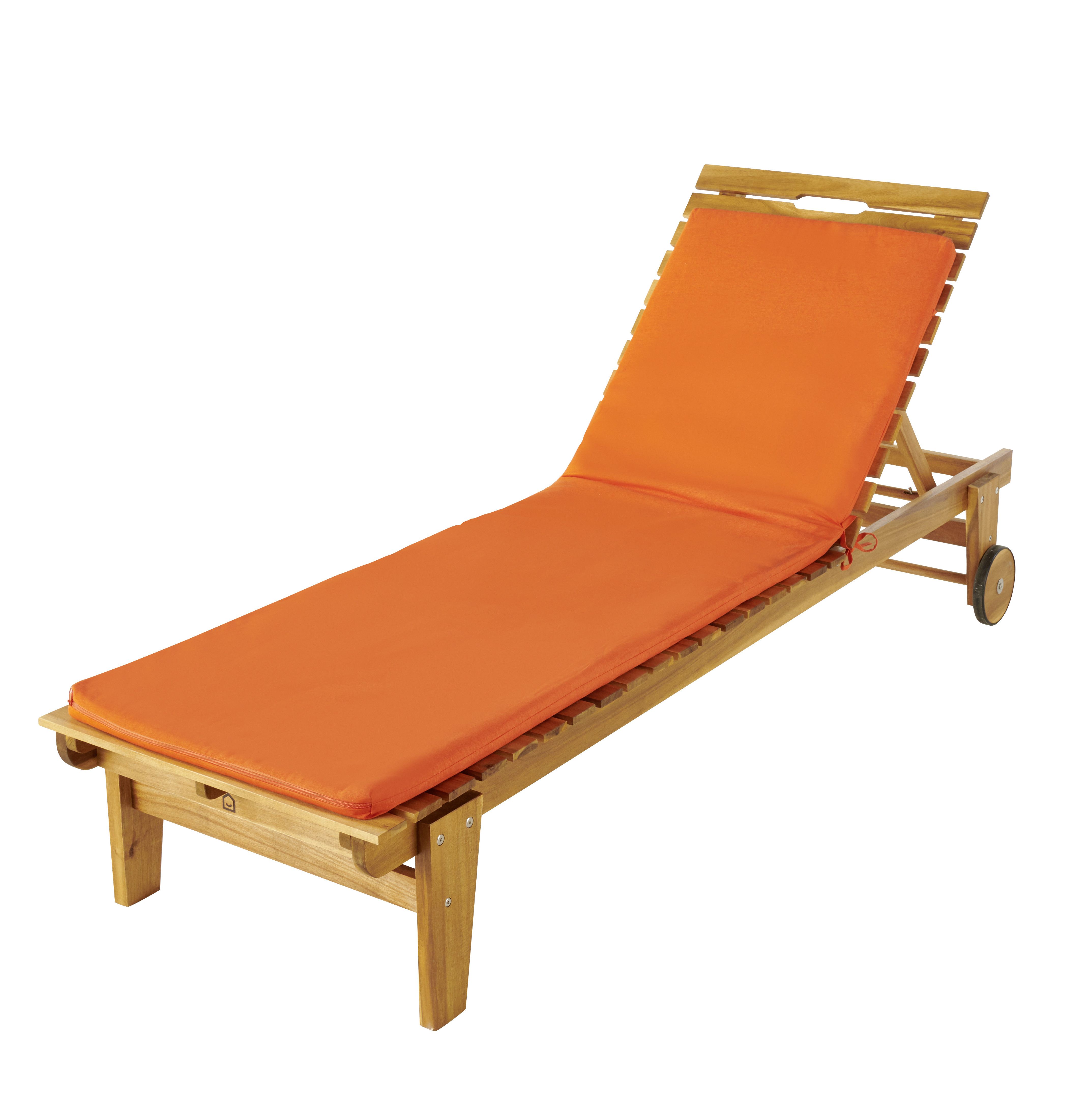 Cocos Mandarin orange Outdoor Sunlounger cushion (L)185cm x (W)55cm