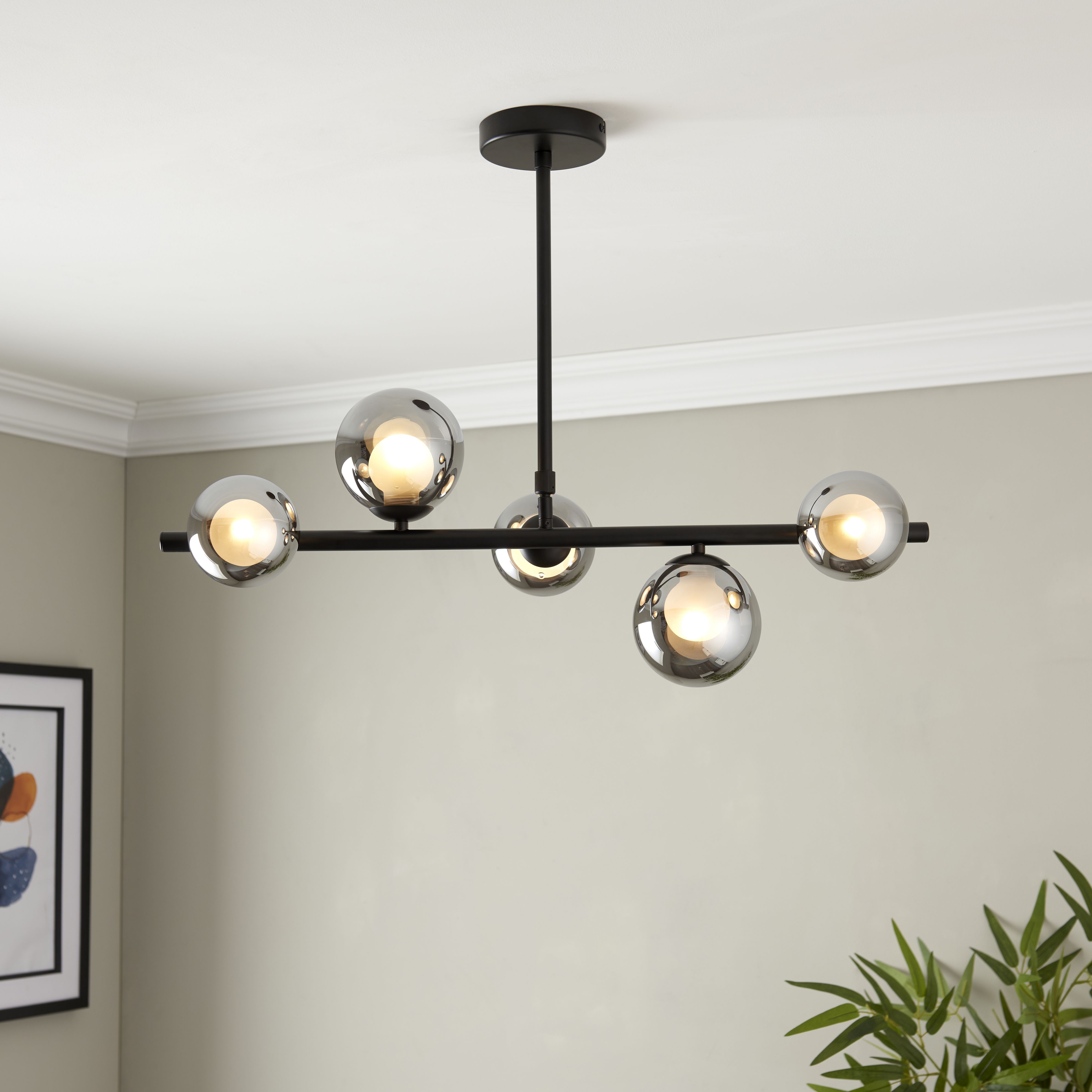 Cole black 5 Lamp Pendant ceiling light