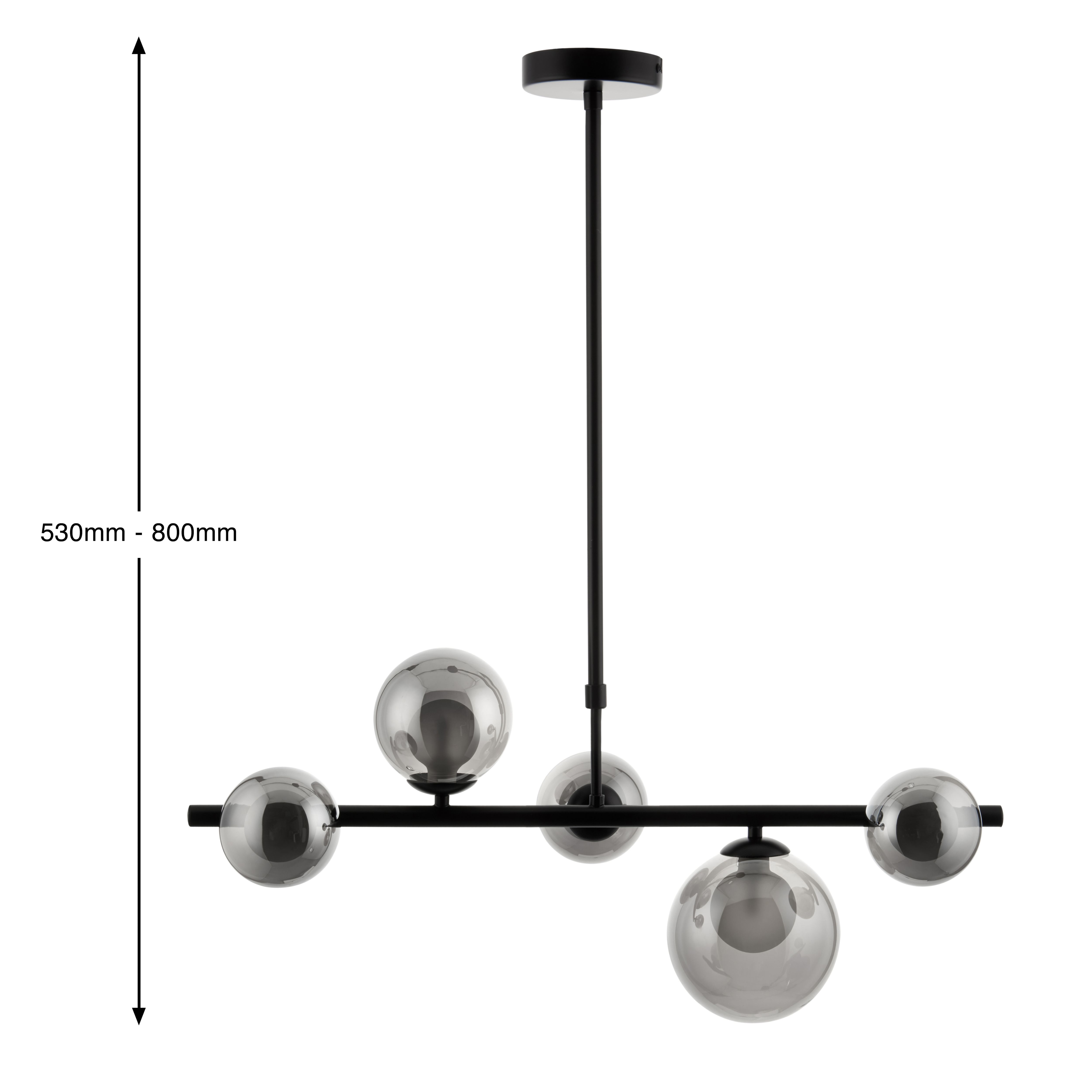 Cole black 5 Lamp Pendant ceiling light