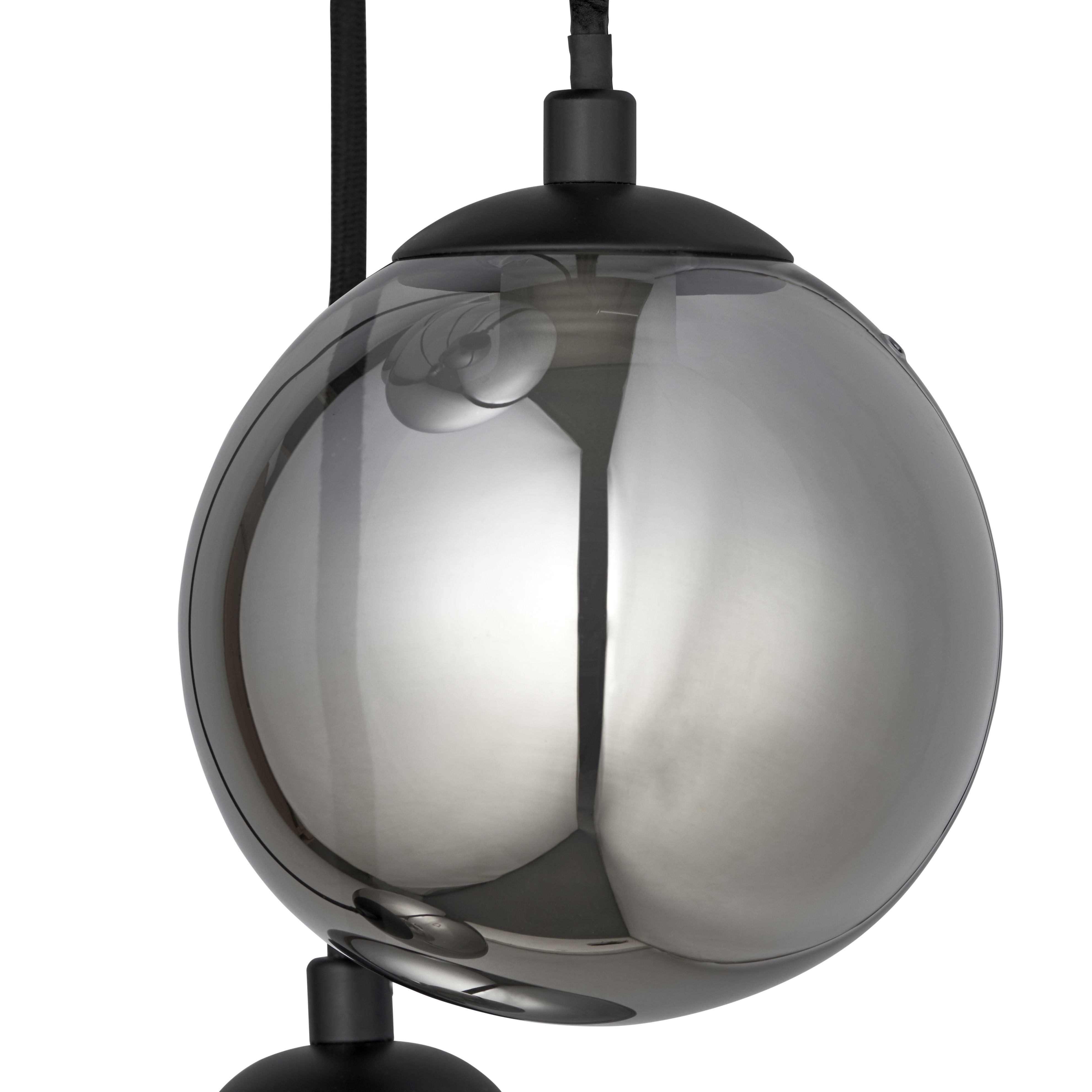 Cole Glass & steel Black 5 Lamp Ceiling light