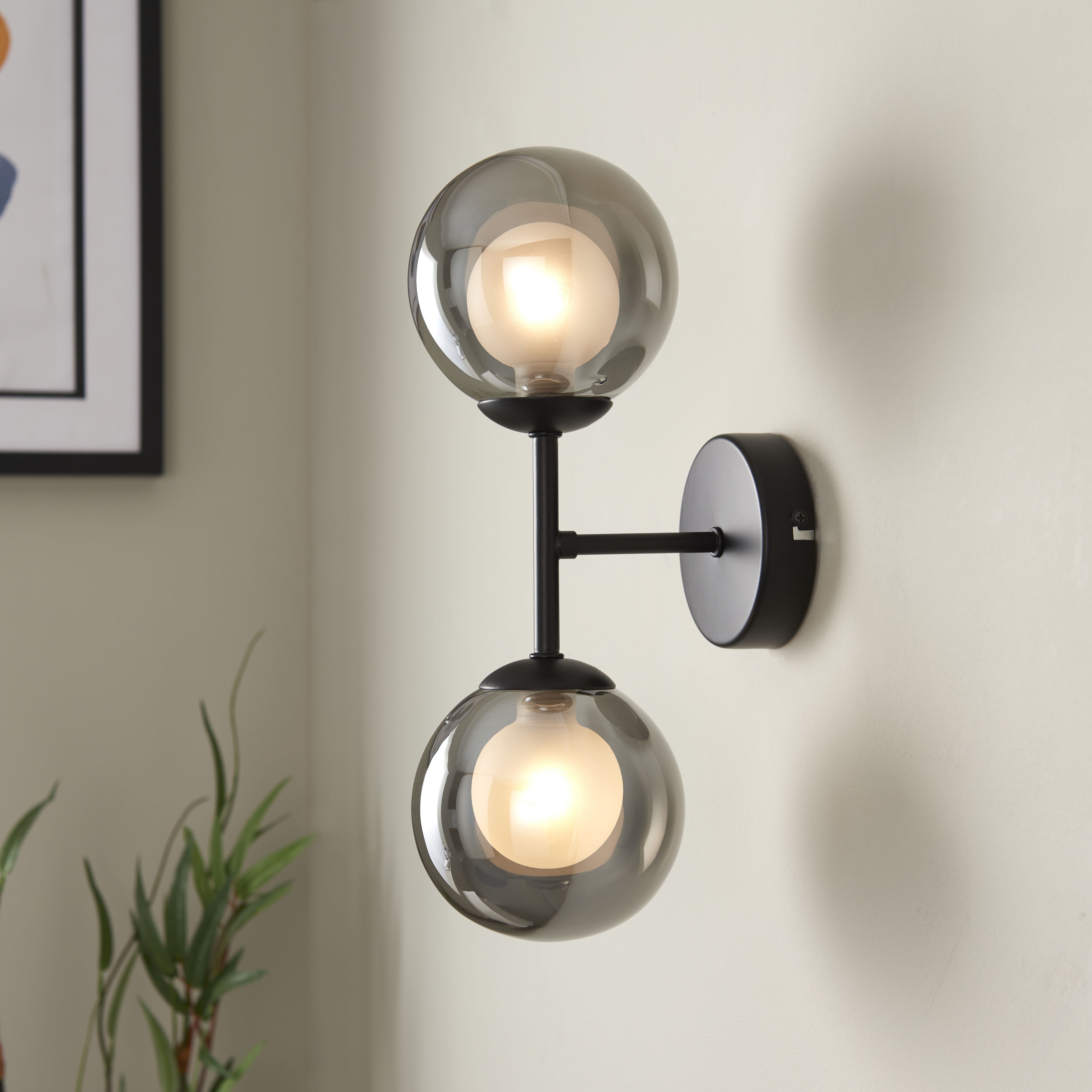 Cole Black Wired Wall light | Tradepoint