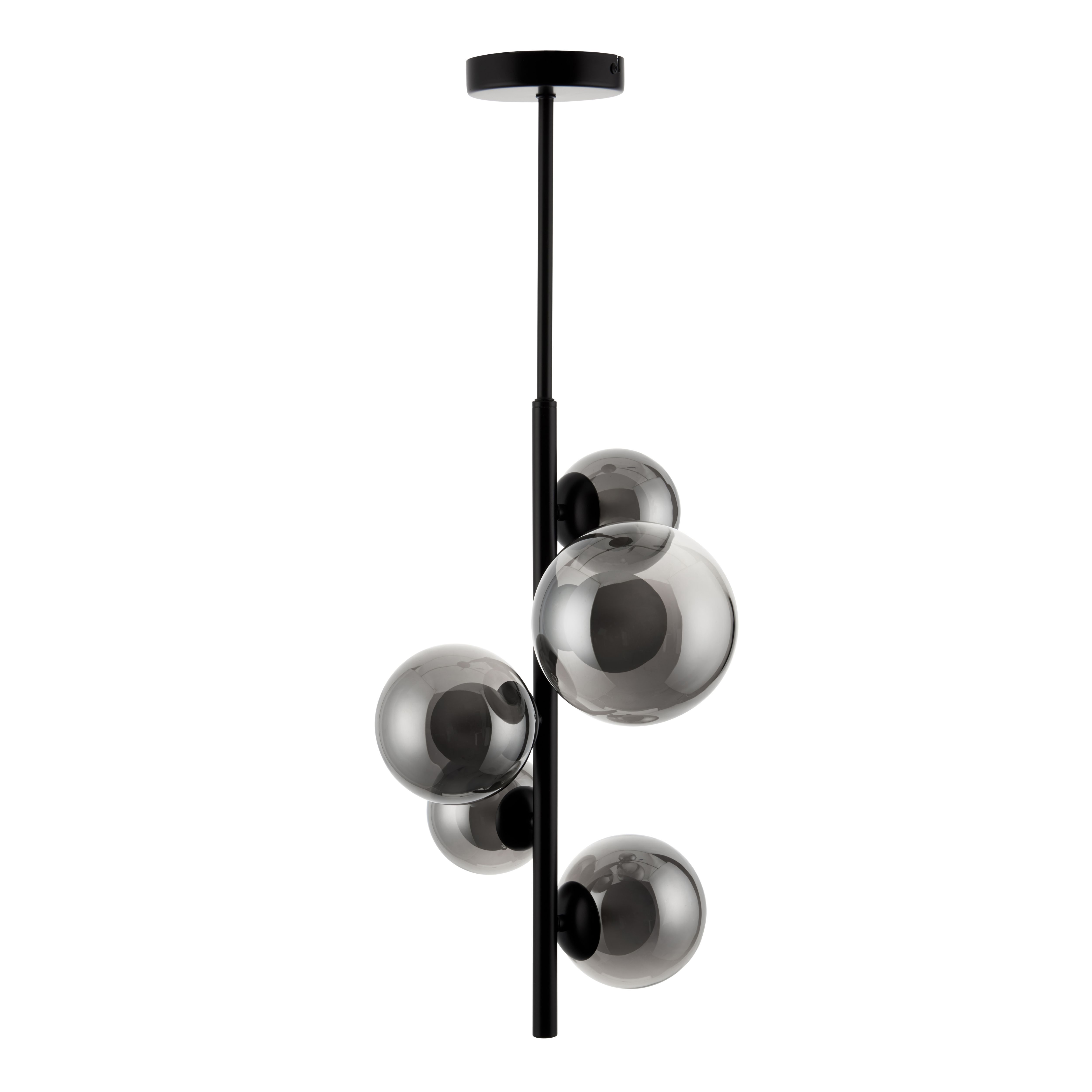 Cole Vertical Black 5 Lamp Pendant ceiling light, (Dia)353mm