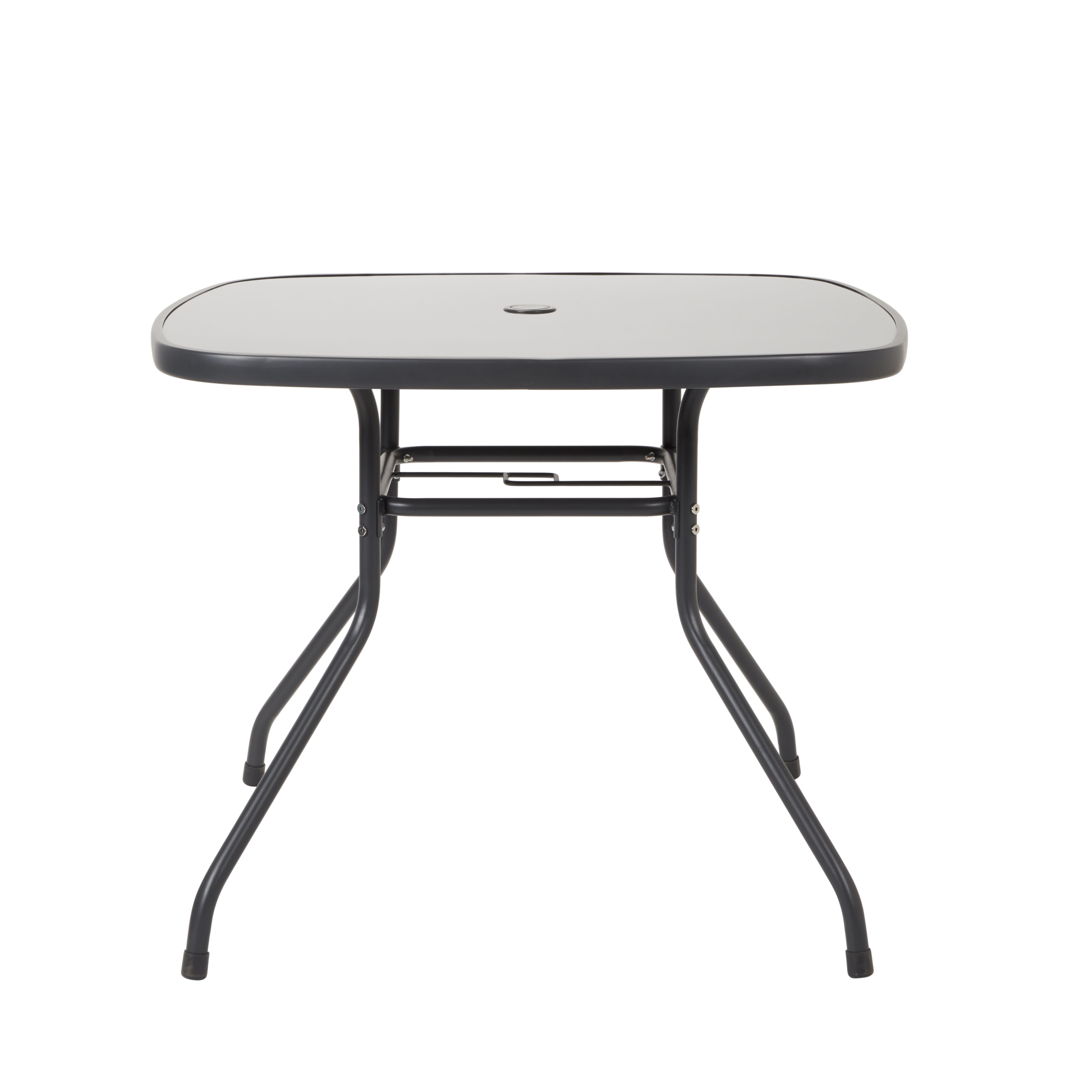 Colorado Grey Metal 4 seater Dining set with Grey parasol