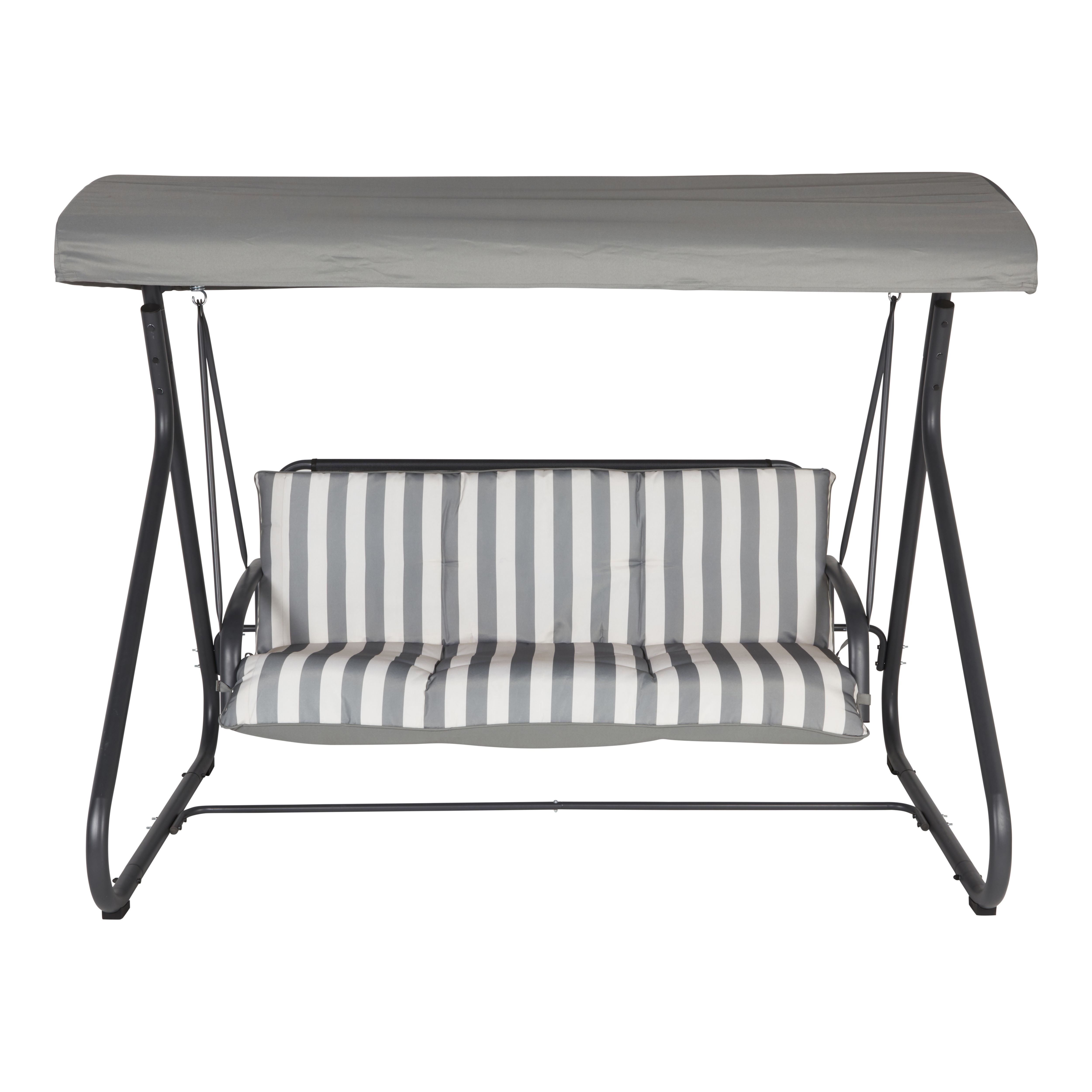 Colorado Grey Metal Swing bench 205cm W 165cm H Tradepoint