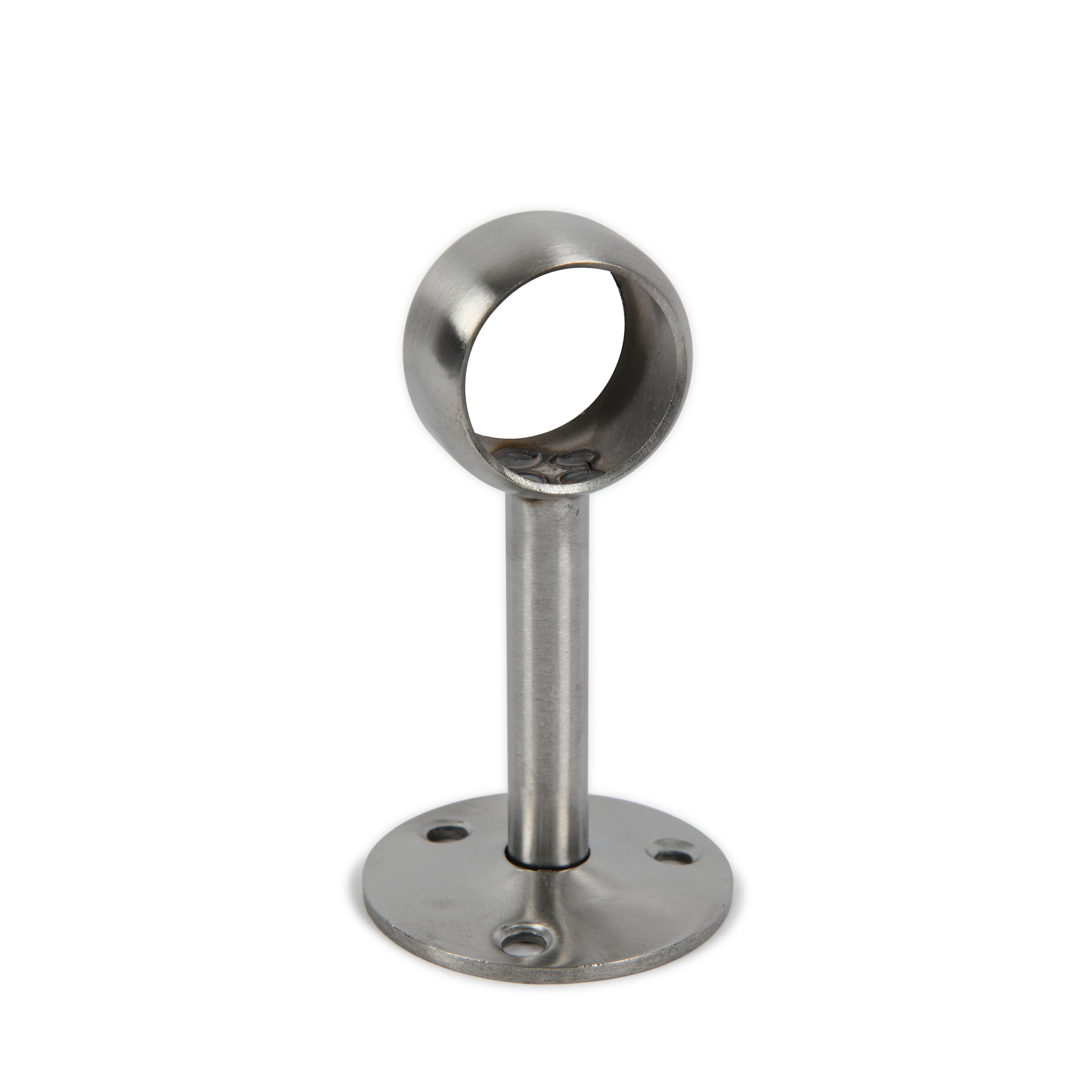 Colorail Brushed Nickel effect Stainless steel Rail centre socket (L)32mm (Dia)32mm