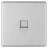 Colours 1 gang Flat Stainless steel effect Telephone socket
