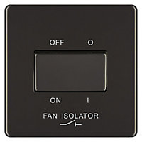 Colours 10A Black nickel effect Single Fan isolator Switch