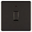Colours 20A 1 way Black nickel effect Single Switch