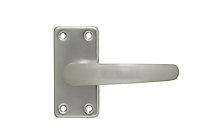 Colours Abla Silver effect Aluminium Straight Latch Door handle (L)109mm