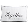 Colours Adoris White & grey Together we make a family' Cushion (L)30cm x (W)50cm