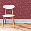 Colours Alberta Red Floral with birds Metallic effect Smooth Wallpaper