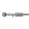 Colours Anjo mosaic Stainless steel effect Extendable Curtain pole, (L)1700mm-3000mm (Dia)25mm