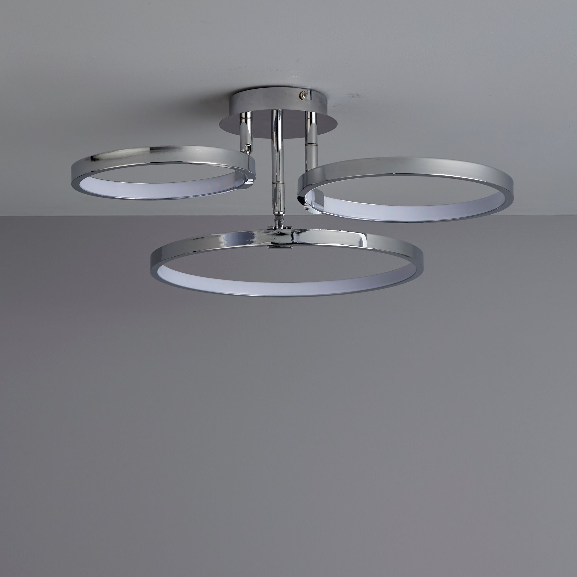 Colours Annellus Metal & plastic Chrome effect 3 Lamp LED Ceiling light