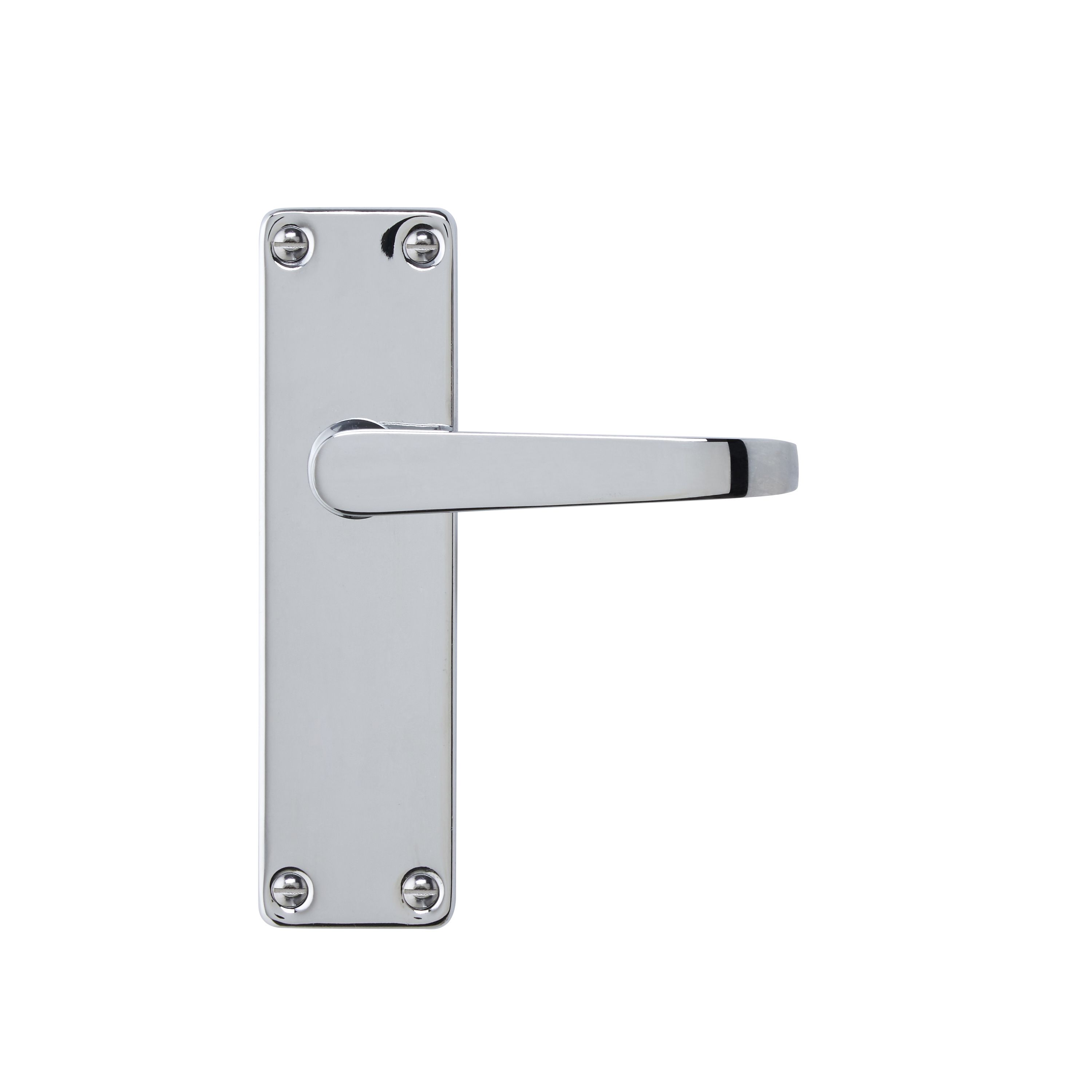 Colours Arsk Polished Chrome effect Steel Straight Latch Door handle (L)101mm, Pack of 3