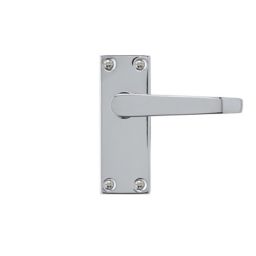 Colours Arsk Polished Chrome effect Steel Straight Latch Door handle (L)101mm