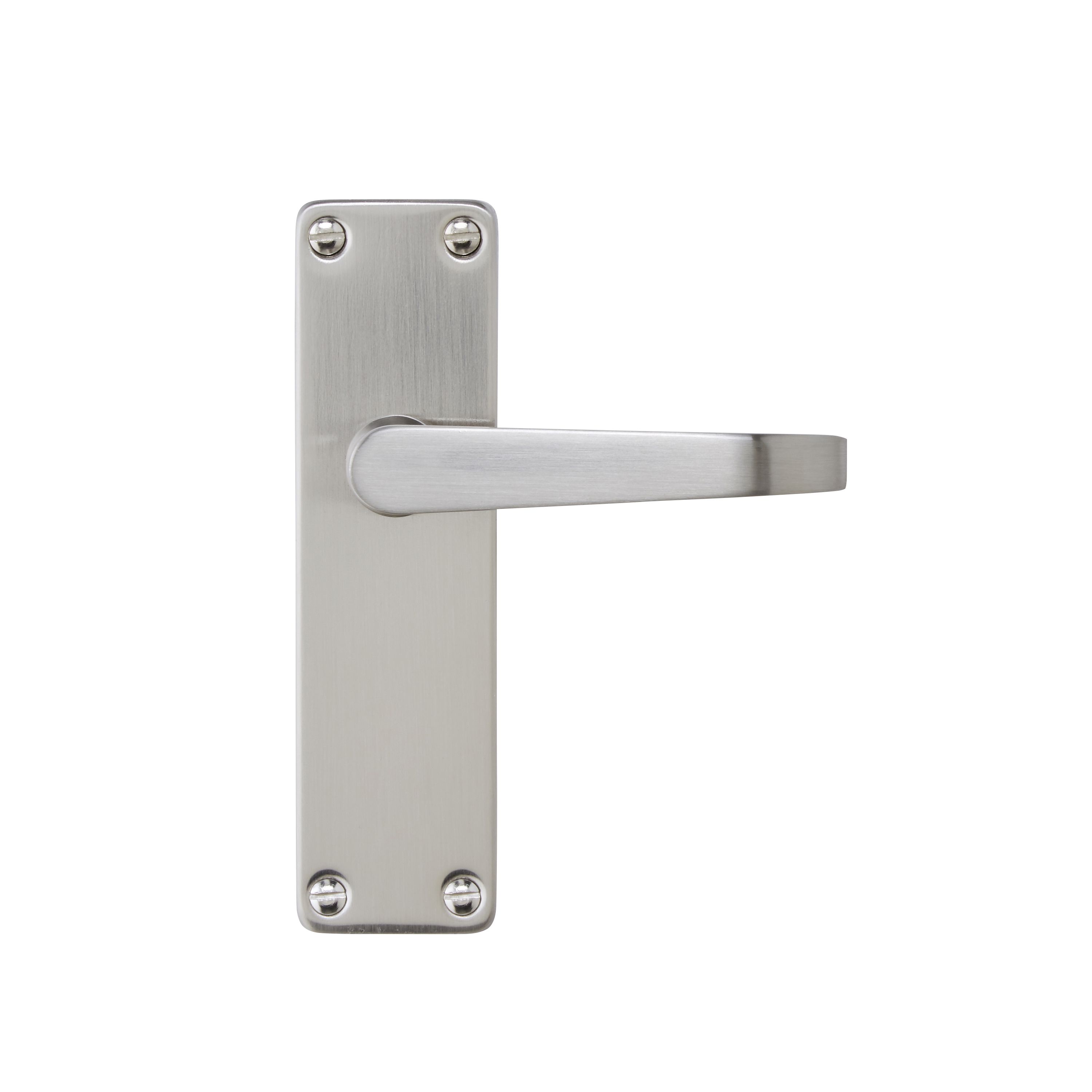 Colours Arsk Satin Nickel effect Steel Straight Latch Door handle (L)101mm