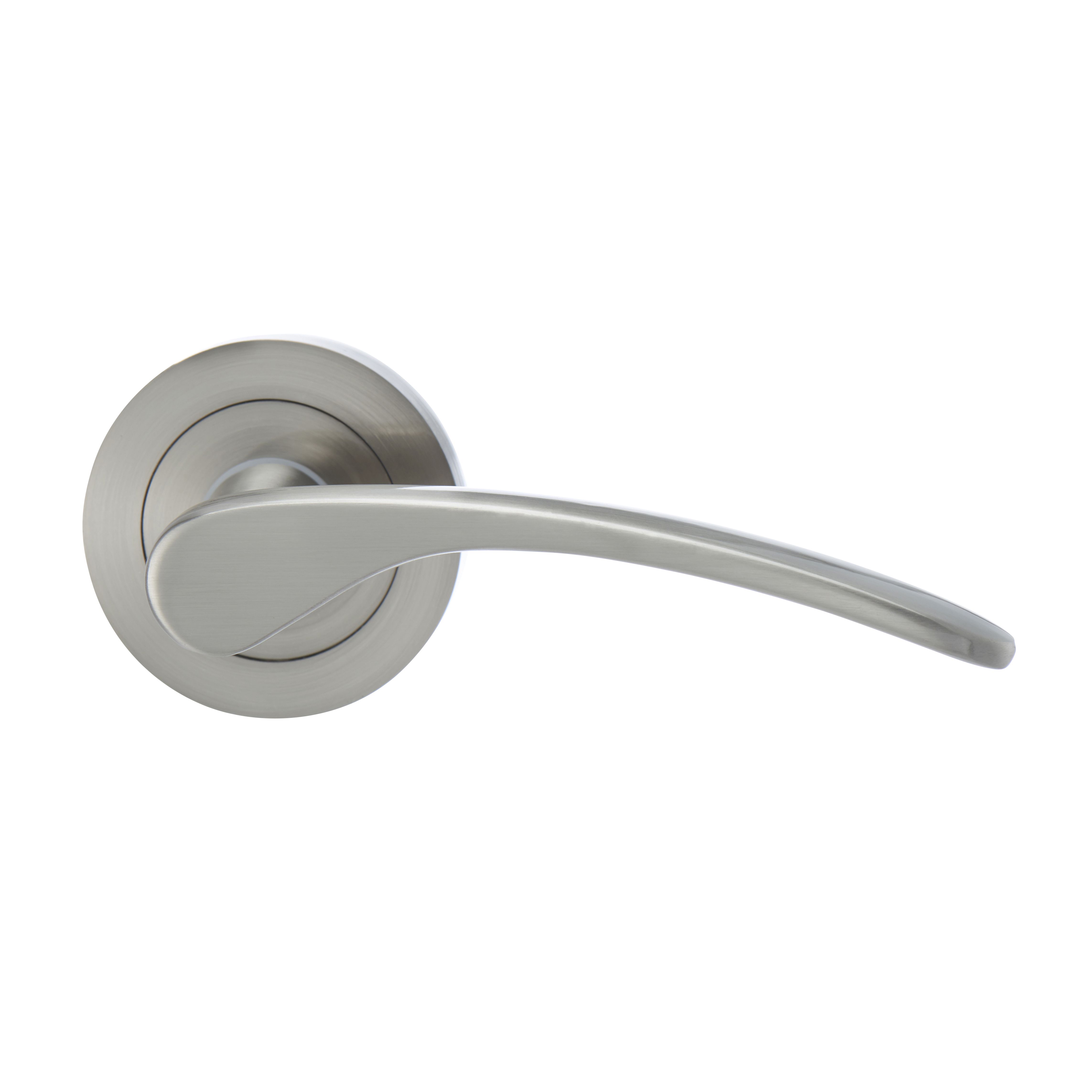 Colours Beare Nickel effect Aluminium Curved Latch Door handle (L)110mm