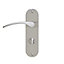 Colours Beare Satin Nickel effect Aluminium & steel Curved Bathroom Door handle (L)110mm