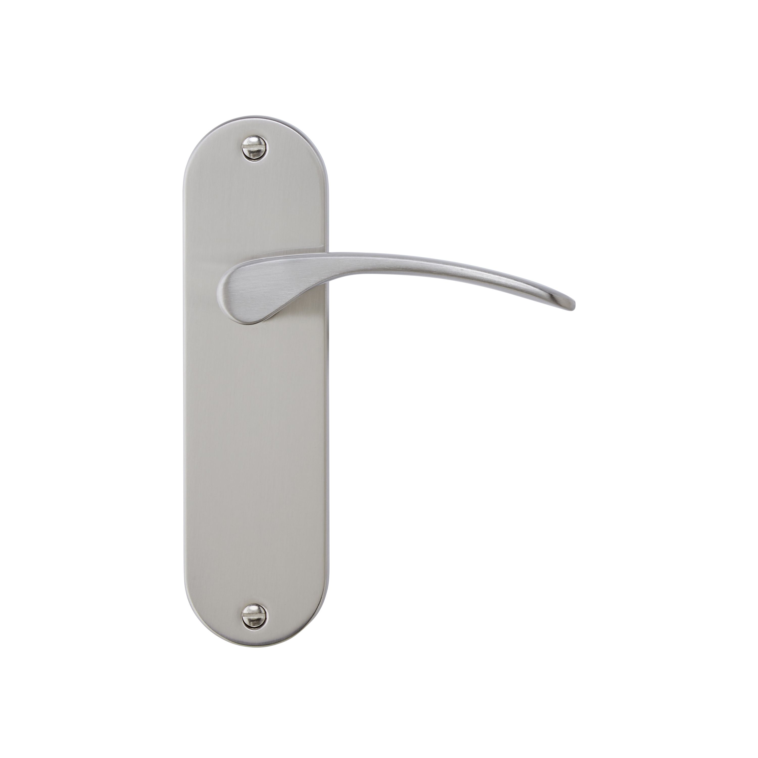 Colours Beare Satin Nickel effect Aluminium & steel Curved Latch Door handle (L)110mm