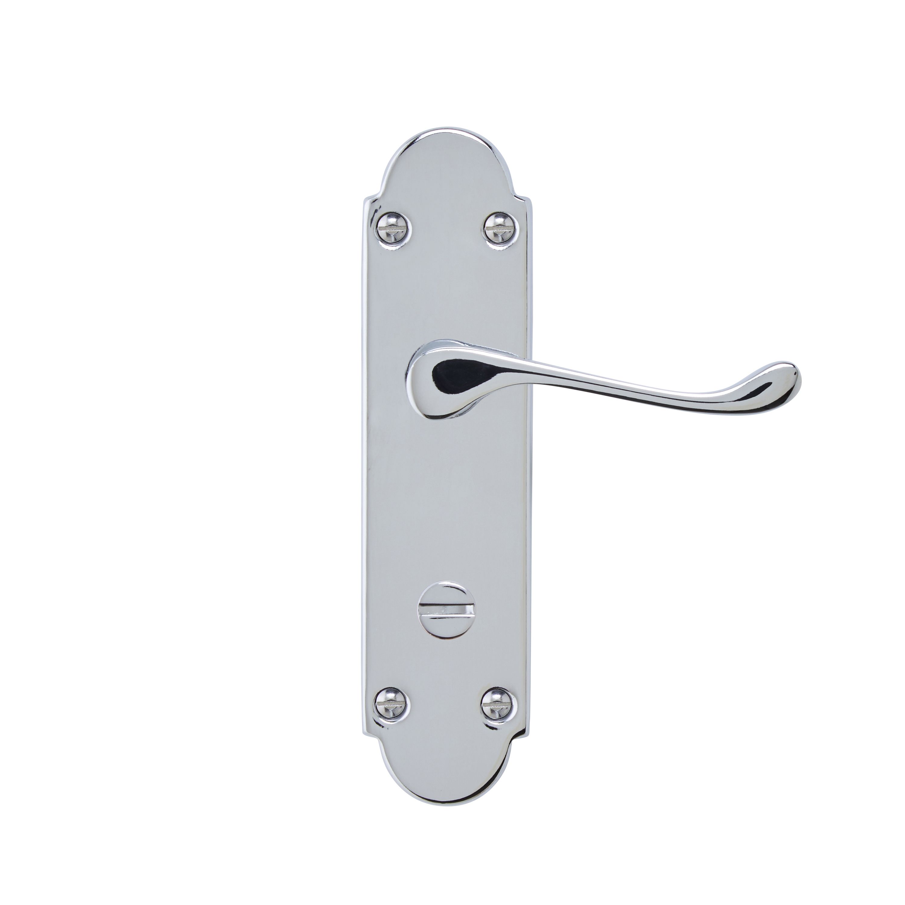 Colours Beja Polished Chrome effect Steel Scroll Bathroom Door handle (L)96mm